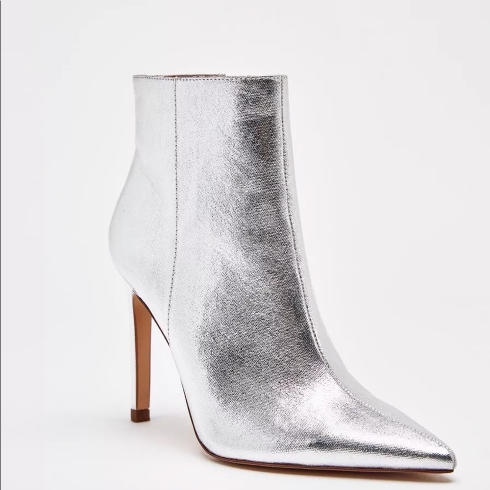 Zara Silver Metallic Booties